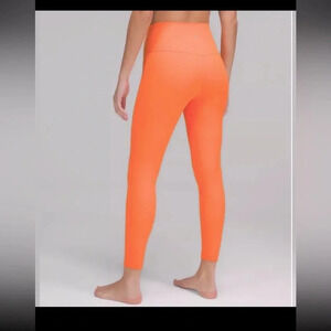 - Lululemon Align High Rise Pant 25” Orange Soda Size 6 Double Lined, NW…